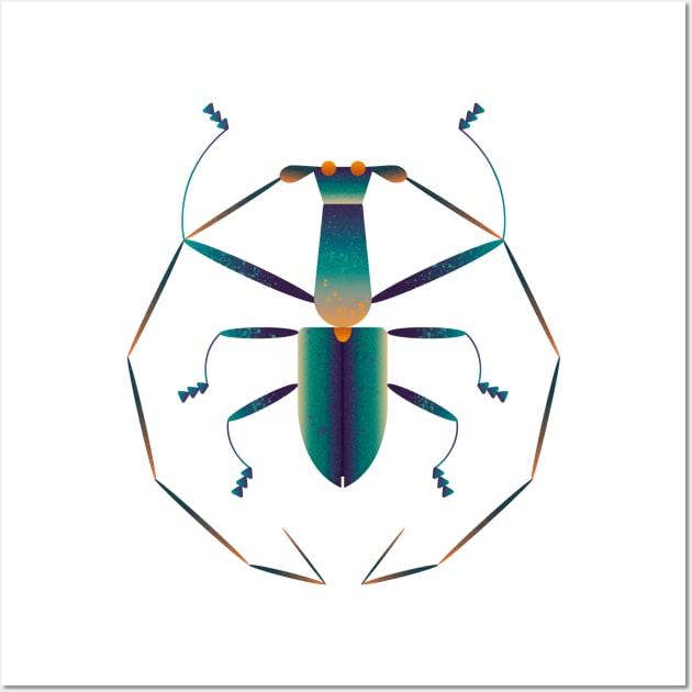 Giant Blue Longhorn Beetle Wall Art by Léo Alexandre